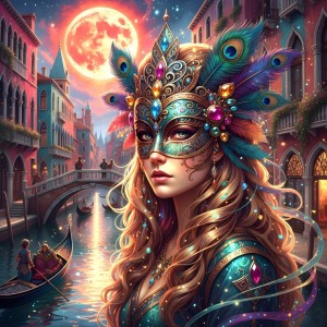 Bluebird: Venice Carnival (1024) vierkante puzzel