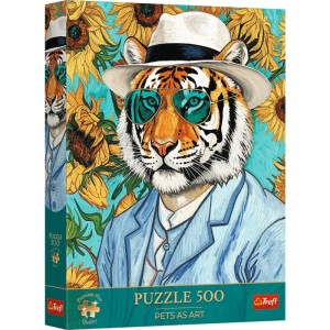 Trefl: Sir Tiger and the Sunflowers (500) verticale puzzel