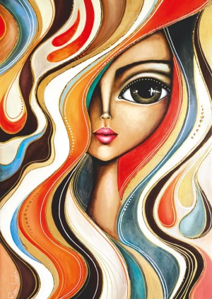 Magnolia: Wavy Hair Girl (1000) verticale puzzel