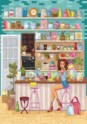 Yazz: Cozy Cafe (1000) verticale puzzel