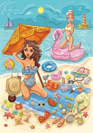 Yazz: Beach Time (1000) verticale puzzel