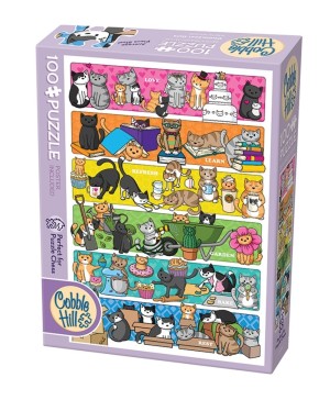 Cobble Hill: Doodlecats Days (100XL) verticale puzzel