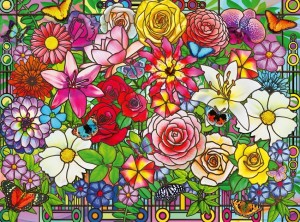 Ravensburger: Feel Well and Puzzle - Tiffany Flowers (100XL) legpuzzel