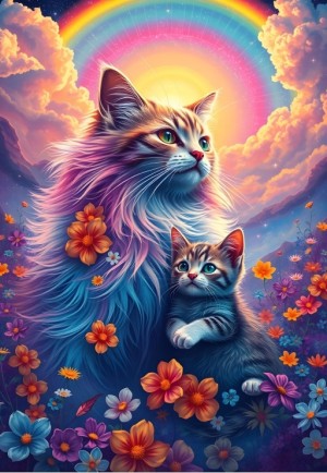 Alipson: Rainbow Cats (1000) verticale puzzel