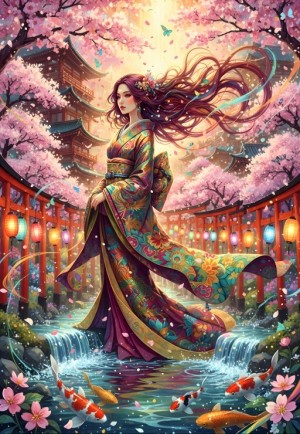 Bluebird: Sakura (1000) verticale puzzel