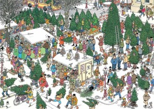 Jan van Haasteren: Christmas Tree Market (1000) kerstpuzzel