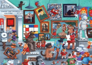 Bluebird: Cats and Dogs Art Gallery (300L) legpuzzel