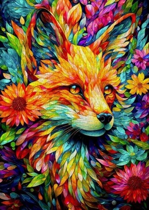 Enjoy: Flower Garden Fox (1000) verticale puzzel