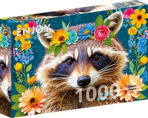 Enjoy: Floral Racoon (1000) legpuzzel