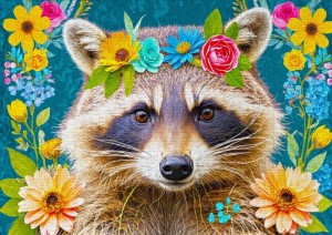 Enjoy: Floral Racoon (1000) legpuzzel