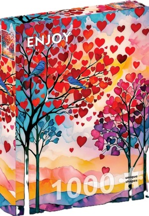 Enjoy: Bluebirds in Love (1000) verticale puzzel