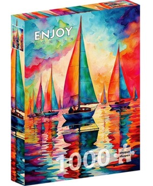 Enjoy: Colorful Sailboats (1000) verticale puzzel