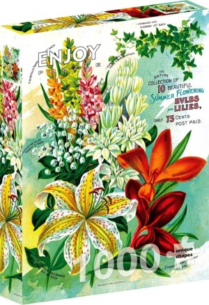Enjoy: Vintage Flower Catalog Art (1000) verticale puzzel
