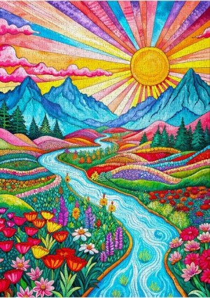 Enjoy: Colorful Highlands (1000) verticale puzzel