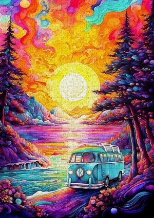Enjoy: Van Life at the Beach (1000) verticale puzzel