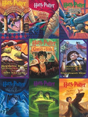 New York Puzzle: Harry Potter Bookcover Collage (500) verticale puzzel