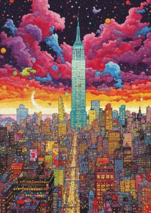 Art Puzzle: Harmony in Stillness - New York (1000) verticale puzzel