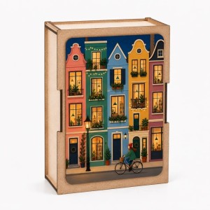 Bywood: Colorful Houses (100) houten minipuzzel