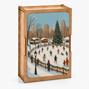 Bywood: Ice Skating (100) houten minipuzzel