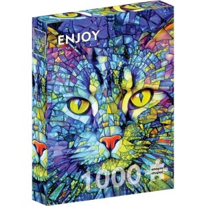 Enjoy: Fiona the Stained Glass Cat (1000) verticale puzzel