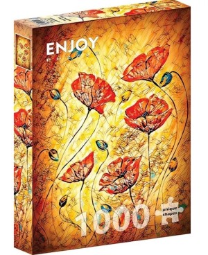 Enjoy: Red Poppies Painting (1000) verticale puzzel