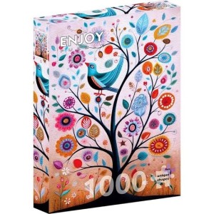 Enjoy: May the Bluebirds of Happiness Fly into your Tree (1000) verticale puzzel