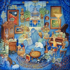 Grafika: Blue Room (1000) vierkante puzzel