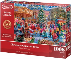 Falcon: Advent Calendar - Christmas comes to Town (1008) kerstpuzzel