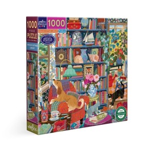 Eeboo: English Cottage Library (1000) vierkante puzzel
