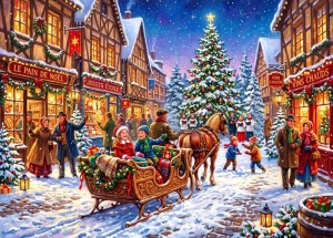 Bluebird: Christmas in the Village Square (500) kerstpuzzel