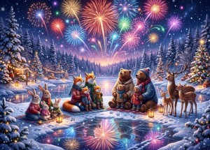 Bluebird: Winter Fireworks (204XL) kinderpuzzel