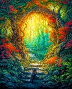 Enjoy: Forest Gateway (1000) verticale puzzel