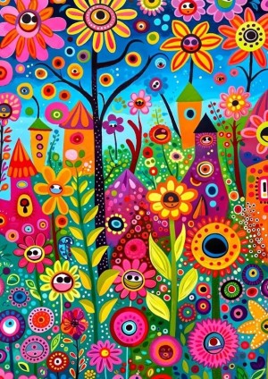 Enjoy: Playful Garden (1000) verticale puzzel