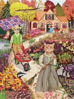 Galison: Cottage Cats (1000) verticale puzzel