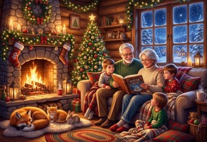 Bluebird: Christmas Stories by the Fireplace (1000) kerstpuzzel