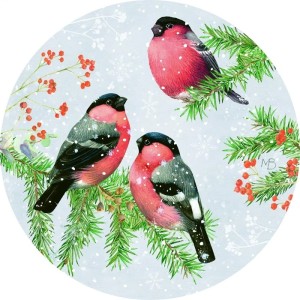 Coppenrath: Marjolein Bastin - Three Birds (55) ronde minipuzzel