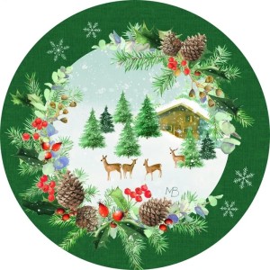 Coppenrath: Marjolein Bastin - Winter Deer (55) ronde minipuzzel