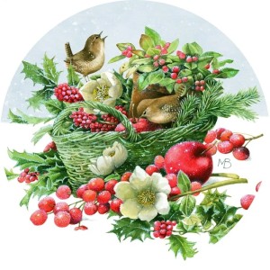 Coppenrath: Marjolein Bastin - Winter Basket (55) ronde minipuzzel