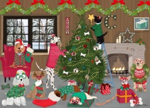 Alipson: Christmas Dogs Decorating (500) kerstpuzzel