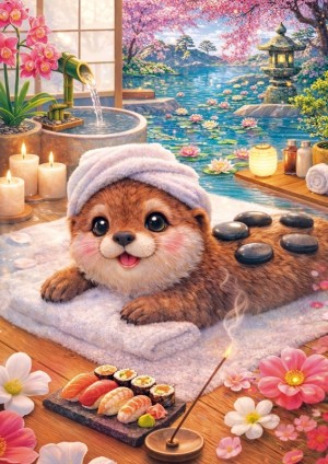Trefl: Adorable Otter (500) verticale puzzel