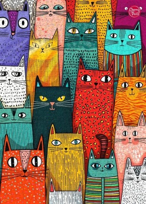 Cherry Pazzi: Cats Rule the World (1000) verticale puzzel