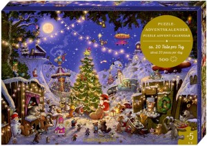 Coppenrath: Puzzle Adventskalender - Christmas Market of the Animals (500) kerstpuzzel