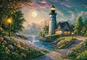 Cherry Pazzi: Moonlight Lighthouse (500) legpuzzel