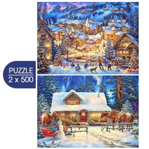Grafika: L'Art de Chuck Pinson Winter (2x500) winterpuzzels