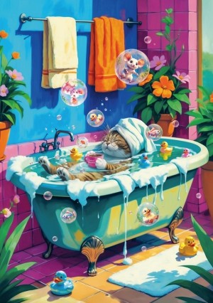 Trefl: Meow, Relax, Repeat (1000) verticale puzzel