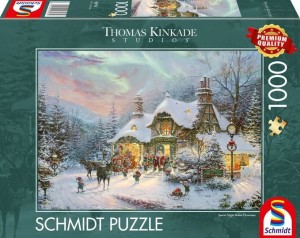 Schmidt: Thomas Kinkade - Santa's Night Before Christmas (1000) kerstpuzzel