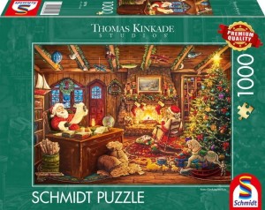 Schmidt: Thomas Kinkade - Santa Checking His List (1000) kerstpuzzel
