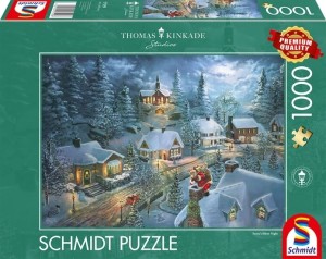 Schmidt: Thomas Kinkade - Santa's Silent Night (1000) kerstpuzzel