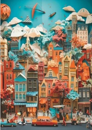 Heye: Paper-Like - City Centre (1000) verticale puzzel
