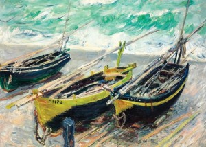 Interdruk: Claude Monet - Three Fishing Boats (1000) kunstpuzzel